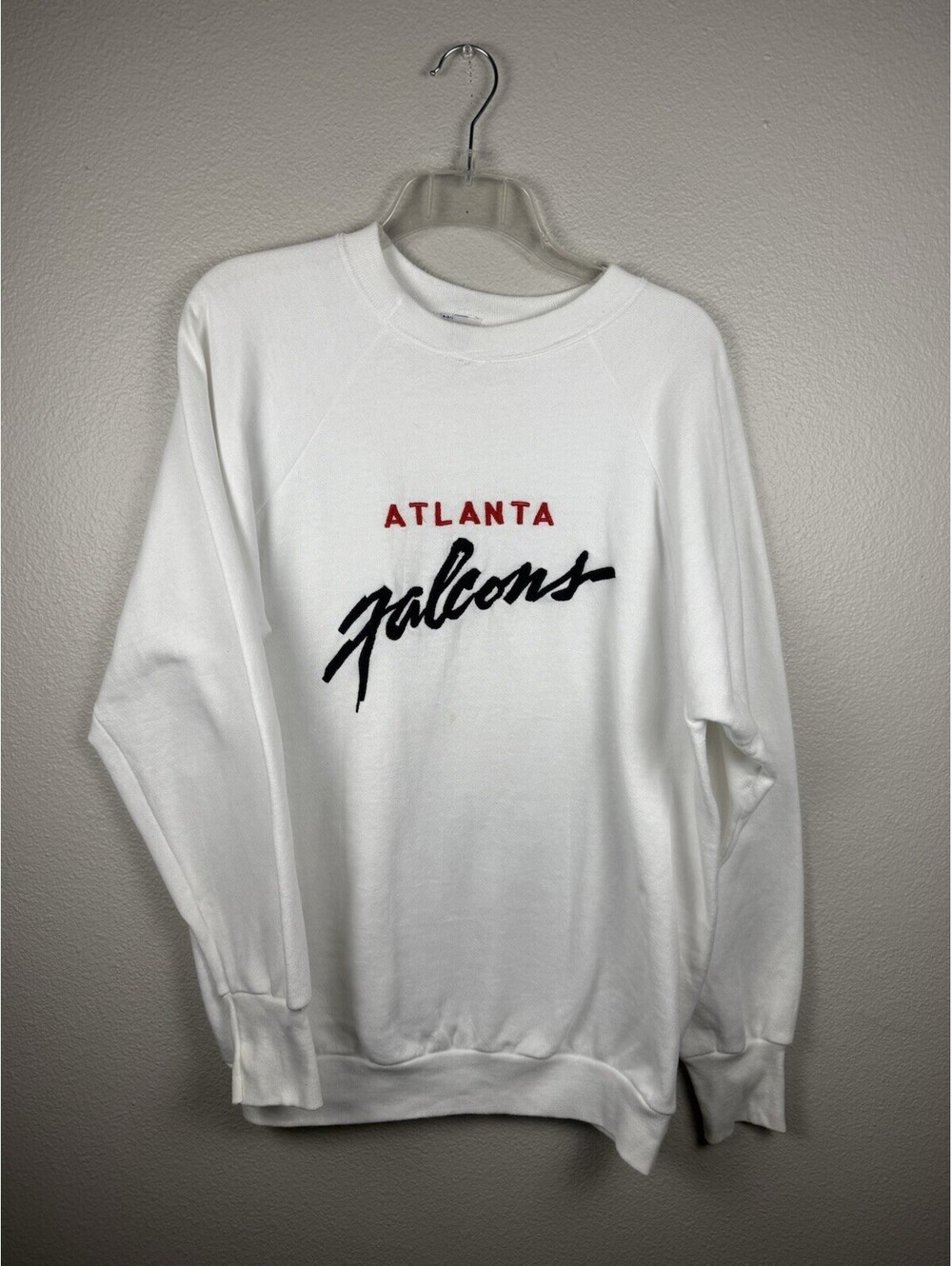 Vintage Logo 7 Atlanta Falcons Sweatshirt XL USA Embroidered Script NFL 90s